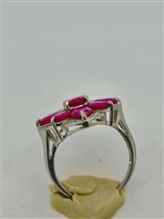 Ruby Lady's Silver & Stone Ring 925 Silver 4.99g